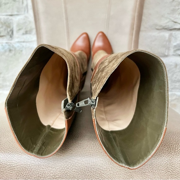 Christian Louboutin Canassone 100 Knee high Boots Cognac Olive Green Euro 38 - Picture 8 of 16